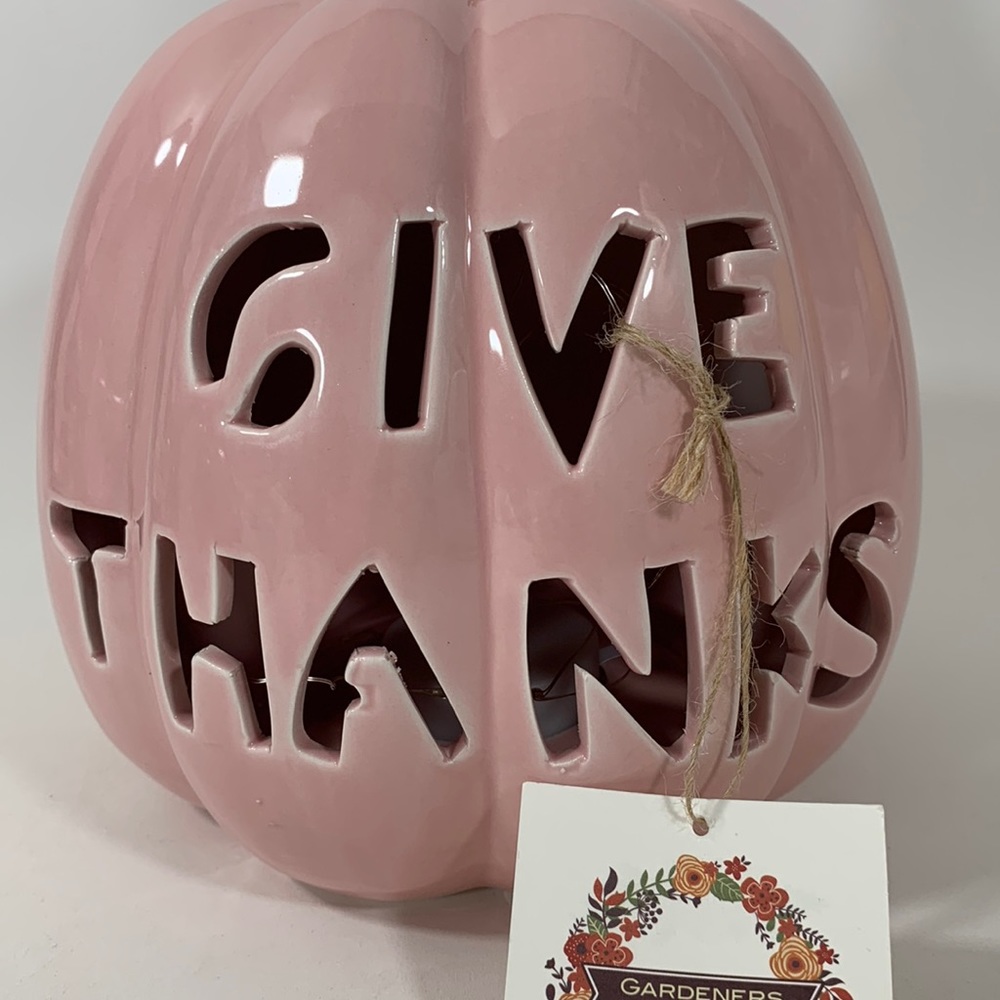 Ceramic Pumpkin Lantern By Gardeners Eden - Picture 5 of 9